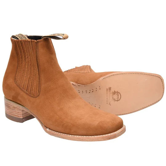 Botines Charros Cuadrado Shedron de Gamuza para Hombre