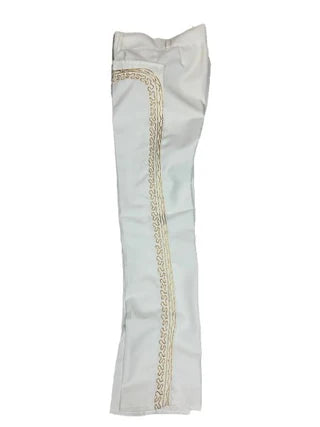 Pantalón Charro Económico color Hueso con Oro