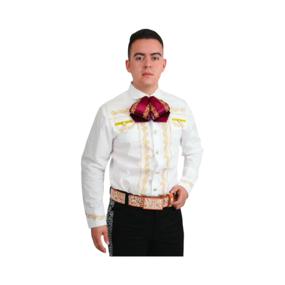 Camisa charra de hombre color crema elegante para traje típico mexicano