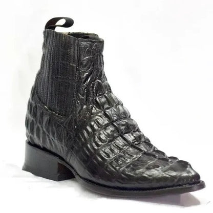 Botines Charros Negro Grabado Cocodrilo para Hombre | Diego’s Boots