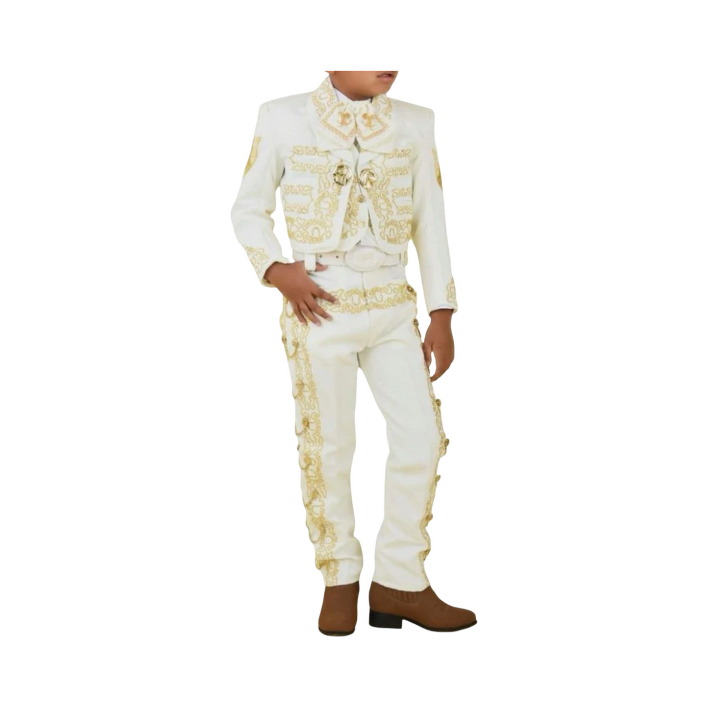 Traje Charro para Niño Hueso con Oro