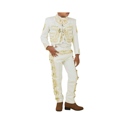 Traje Charro para Niño Hueso con Oro