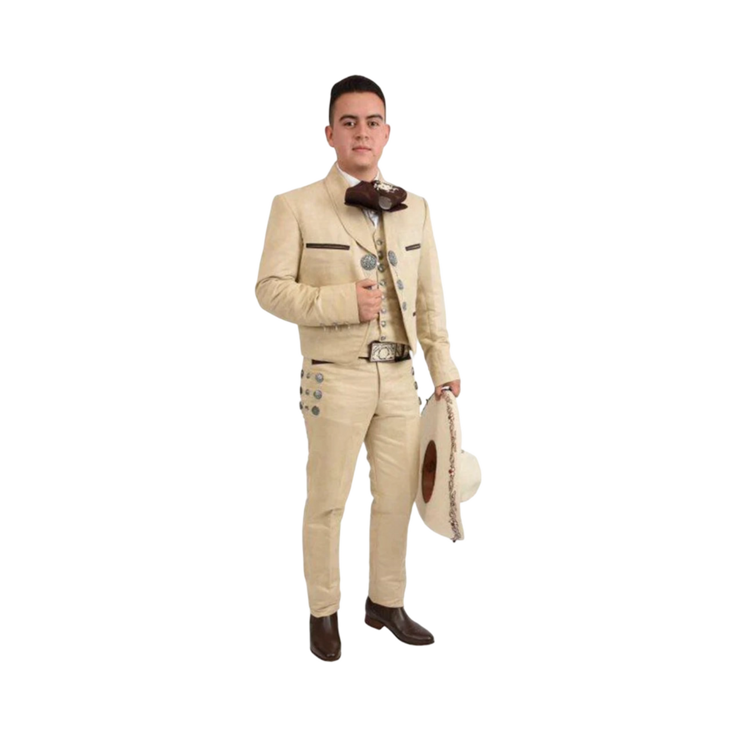 Traje de Mariachi Para Hombre White Diamond
