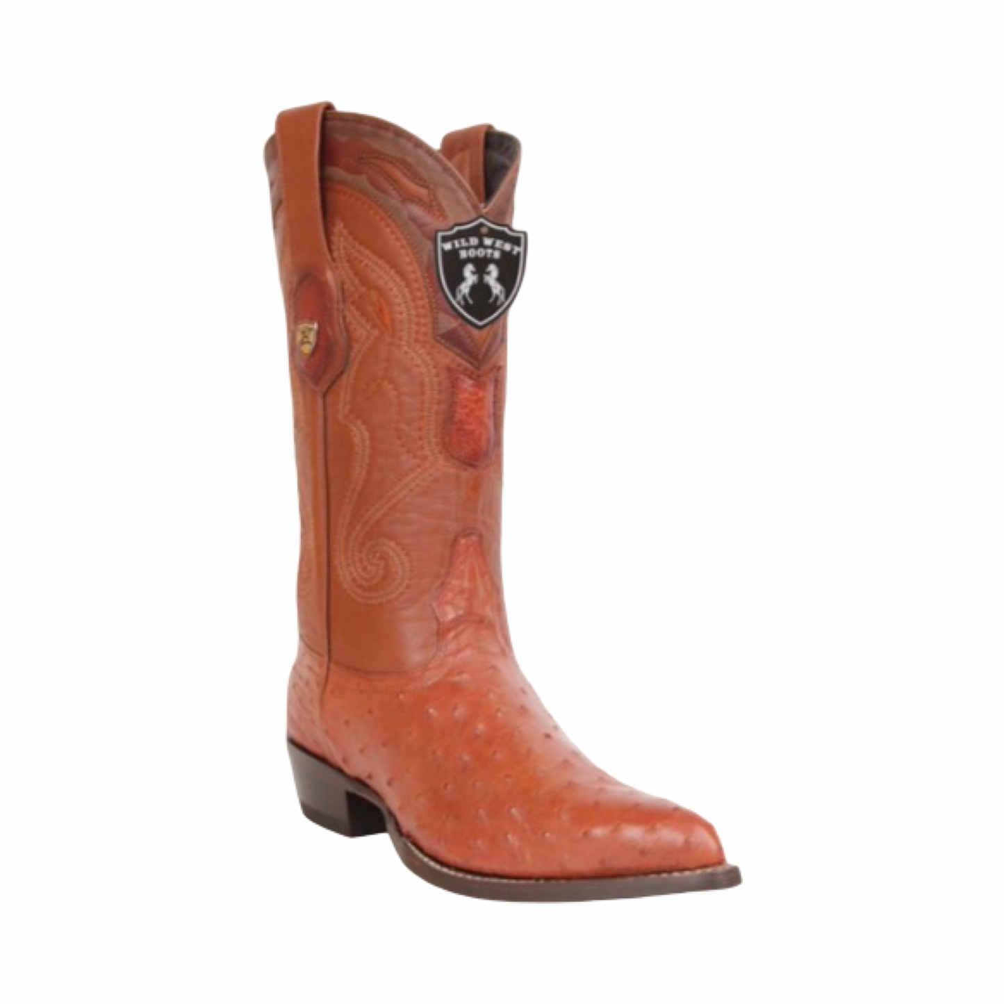 Botas de Avestruz Color Cognac – Horma Puntal Elegancia Premium Wild West