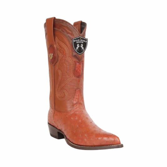 Botas de Avestruz Color Cognac – Horma Puntal Elegancia Premium Wild West
