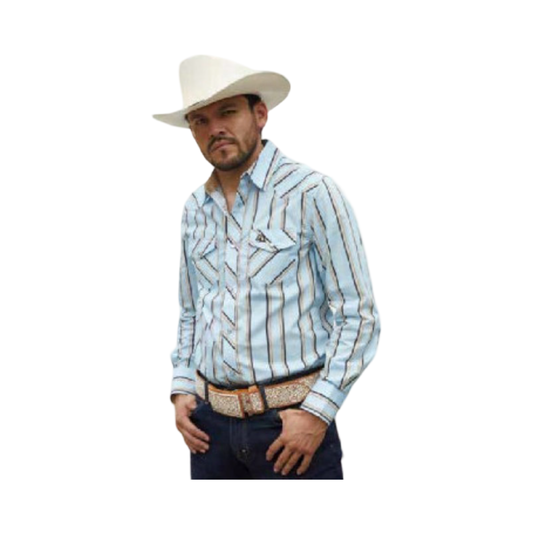 Camisa Vaquera Azul Cielo Estilo Western – White Diamonds Boots