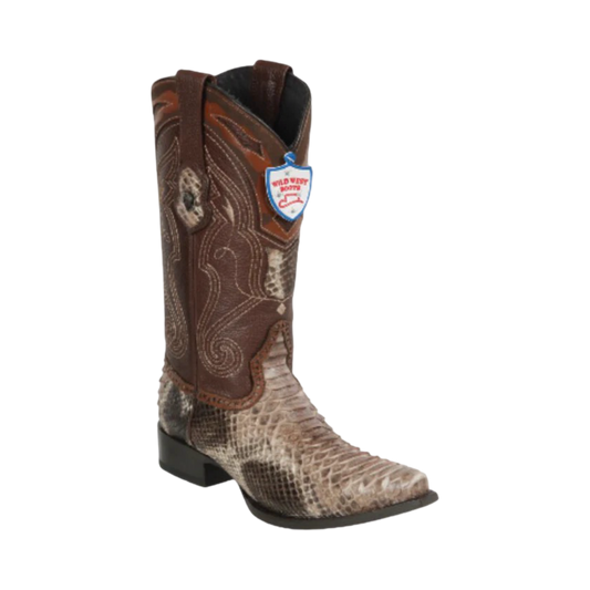 Bota de Pitón Original Horma Punta Recortada Wild West