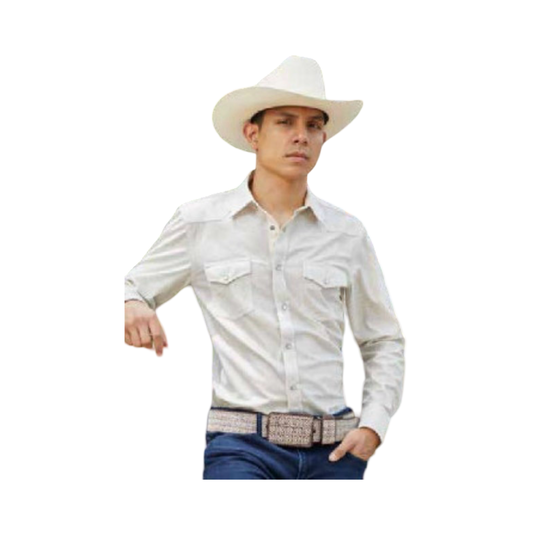 Camisa Fashion Color Crema Estilo Casual para Hombre