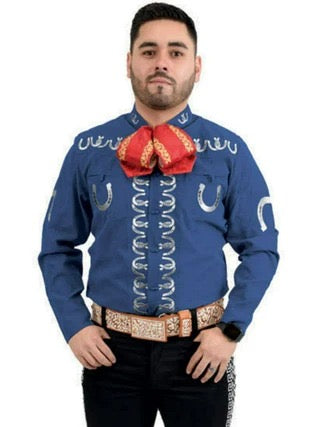 Camisas Charras Para Hombre Azul Rey Con Blanco