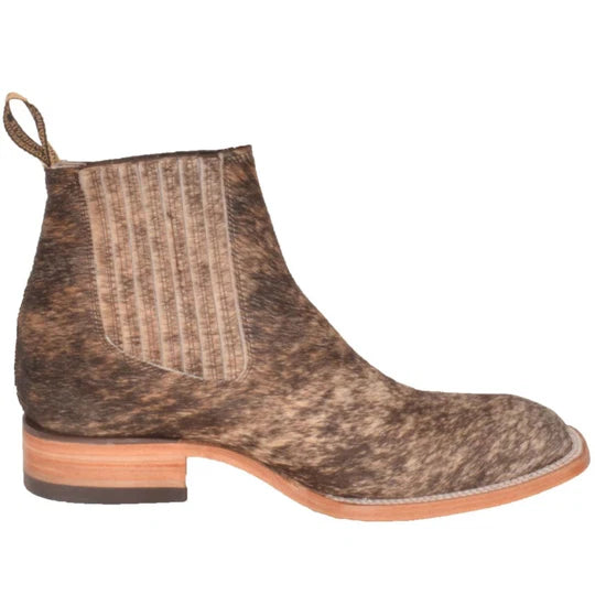 Botines Charros  Cuadrado Pelo de Caballo Color Café