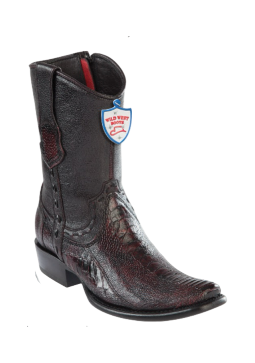 Wild West Botas de Pata de Avestruz Horma Dubai Toe Black Cherry