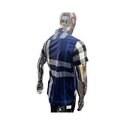 Camisa de Cuadros Azul Marino Casual para Hombre