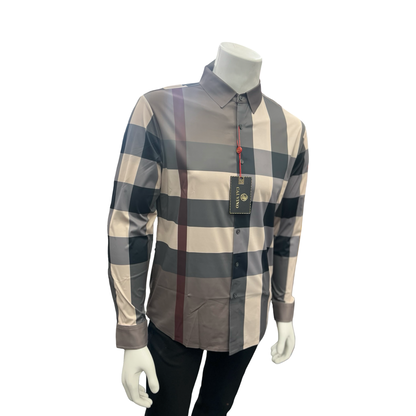 Camisa Vaquera de Cuadros Gris para Hombre | Estilo Casual Elegante