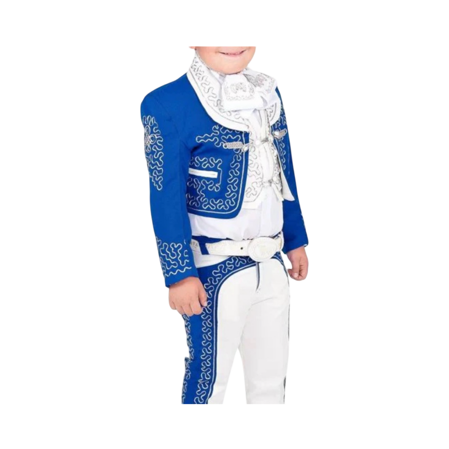 Traje Charro Tradicional para Niño Azul Rey con Plata