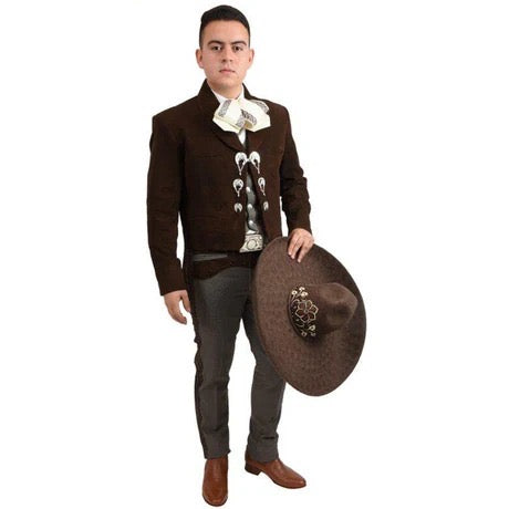 Traje Charro Fino Color Cafe – Hombre, Importado de México