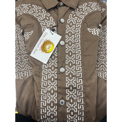Camisas Charras Para Hombre Miel Con Blanco de Gamuza