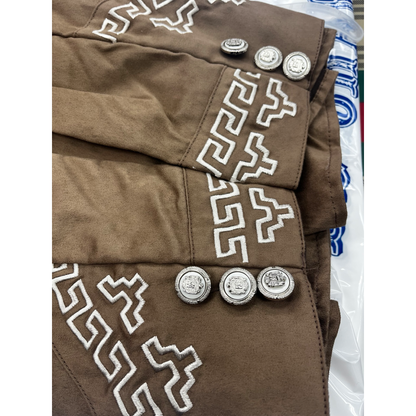 Camisas Charras Para Hombre Miel Con Blanco de Gamuza