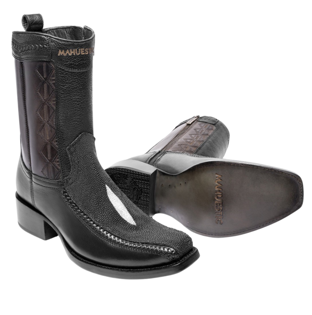 Bota estilo Dubai mantarraya negra Single Stone