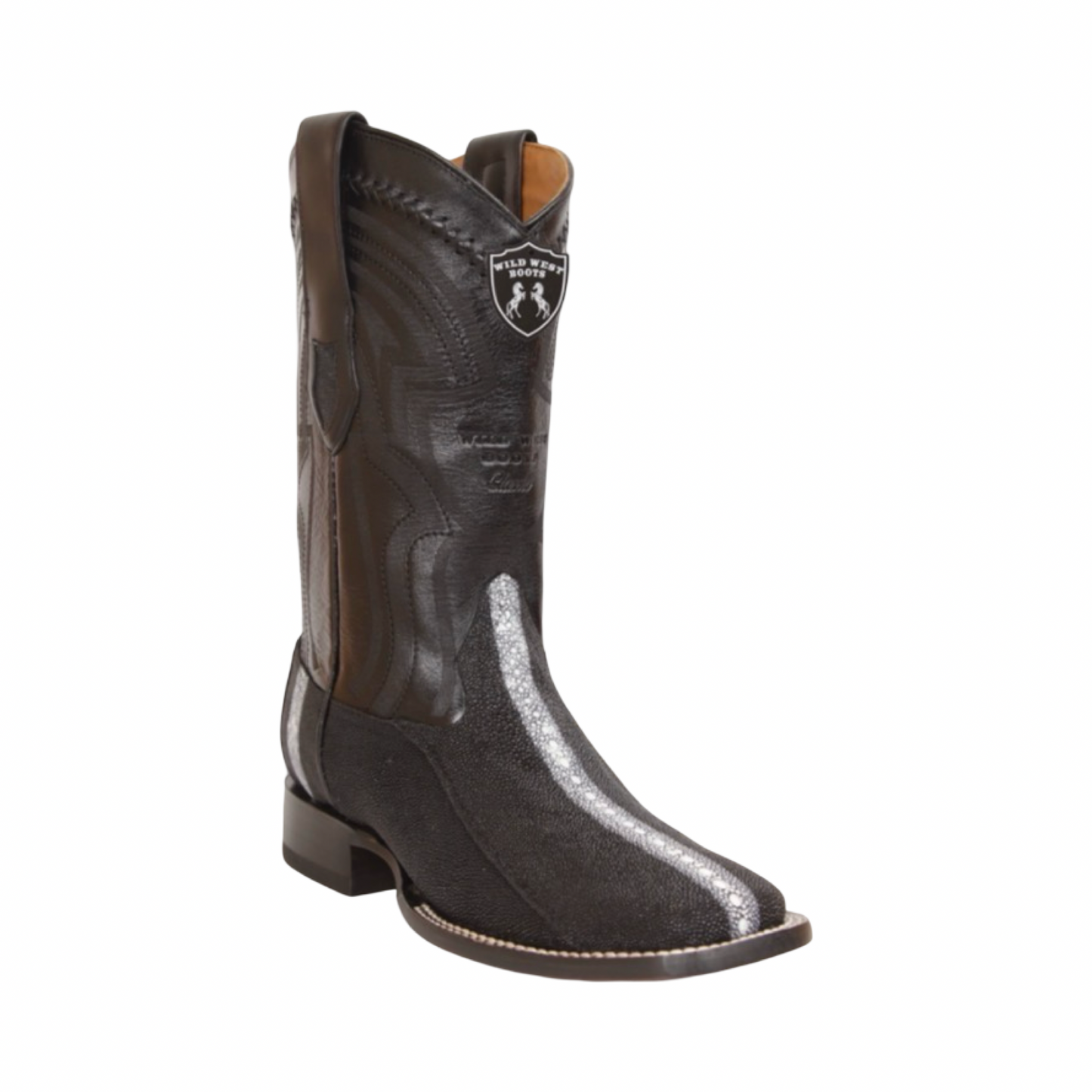 Bota de mantarraya Full Stone negra horma Ranch Toe