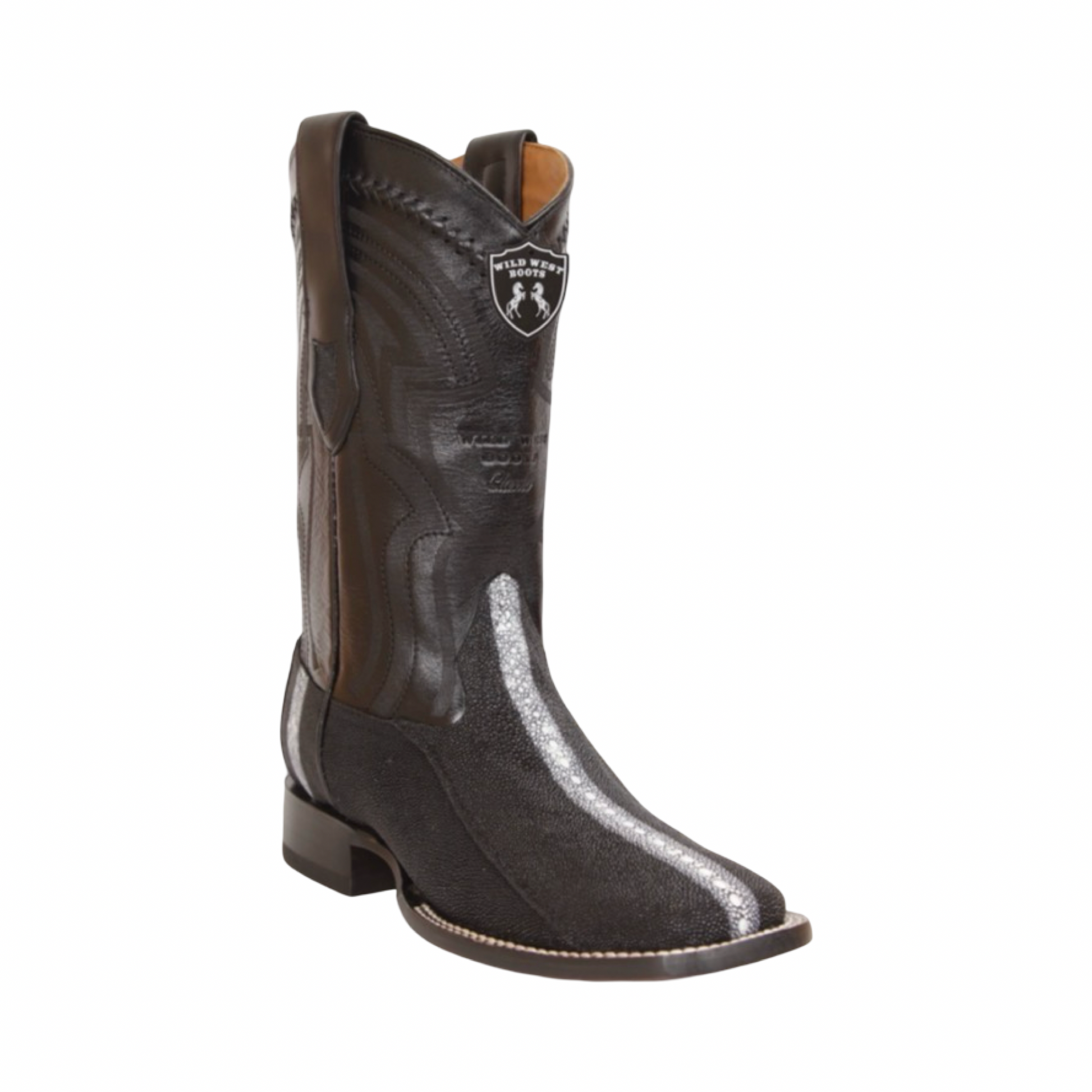 Bota de mantarraya Full Stone negra horma Ranch Toe