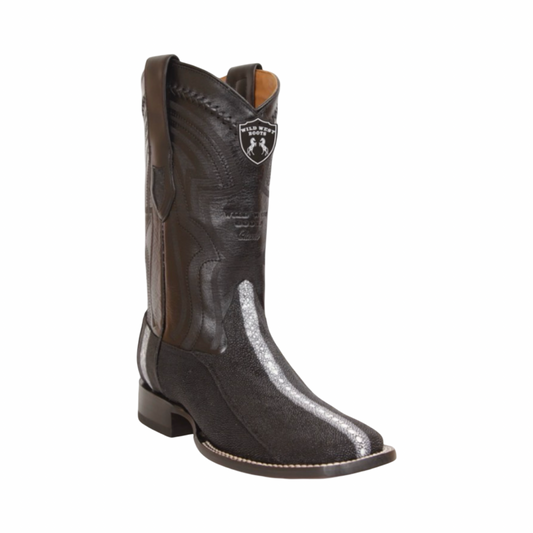Bota de mantarraya Full Stone negra horma Ranch Toe