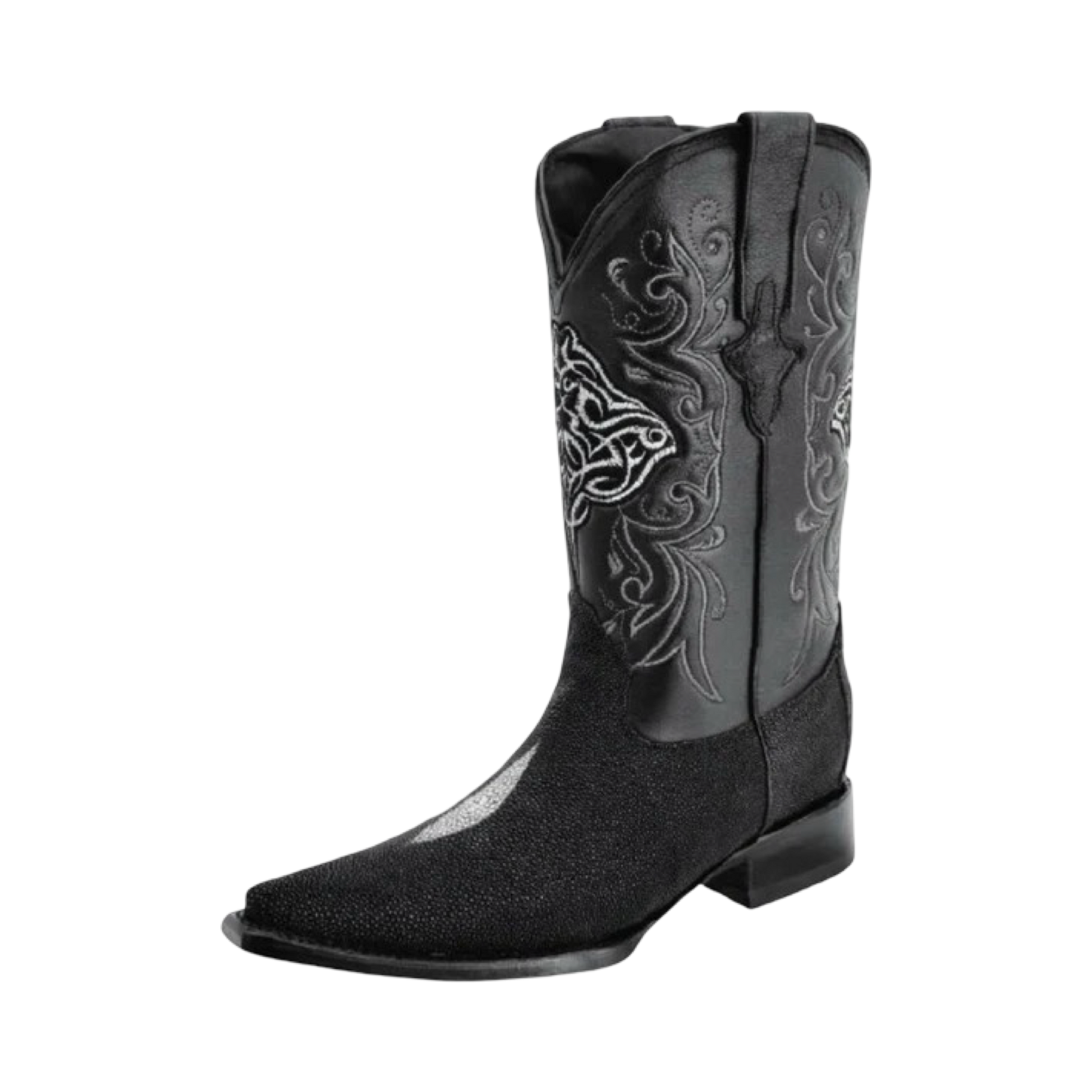 Bota de mantarraya negra Perla Sencilla horma 3X