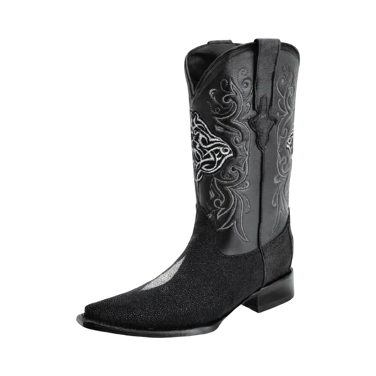 Bota de mantarraya negra Perla Sencilla horma 3X