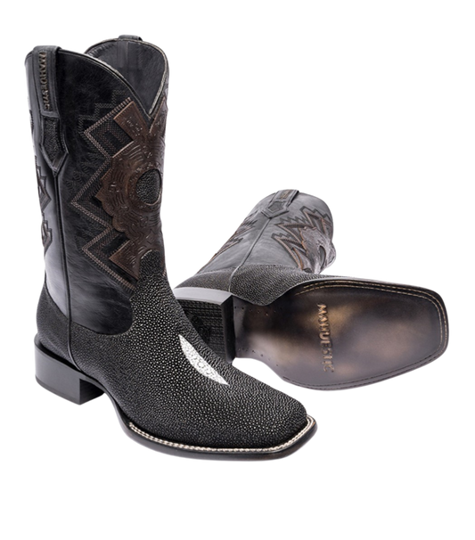 Bota estilo Rancher mantarraya negra Single Stone