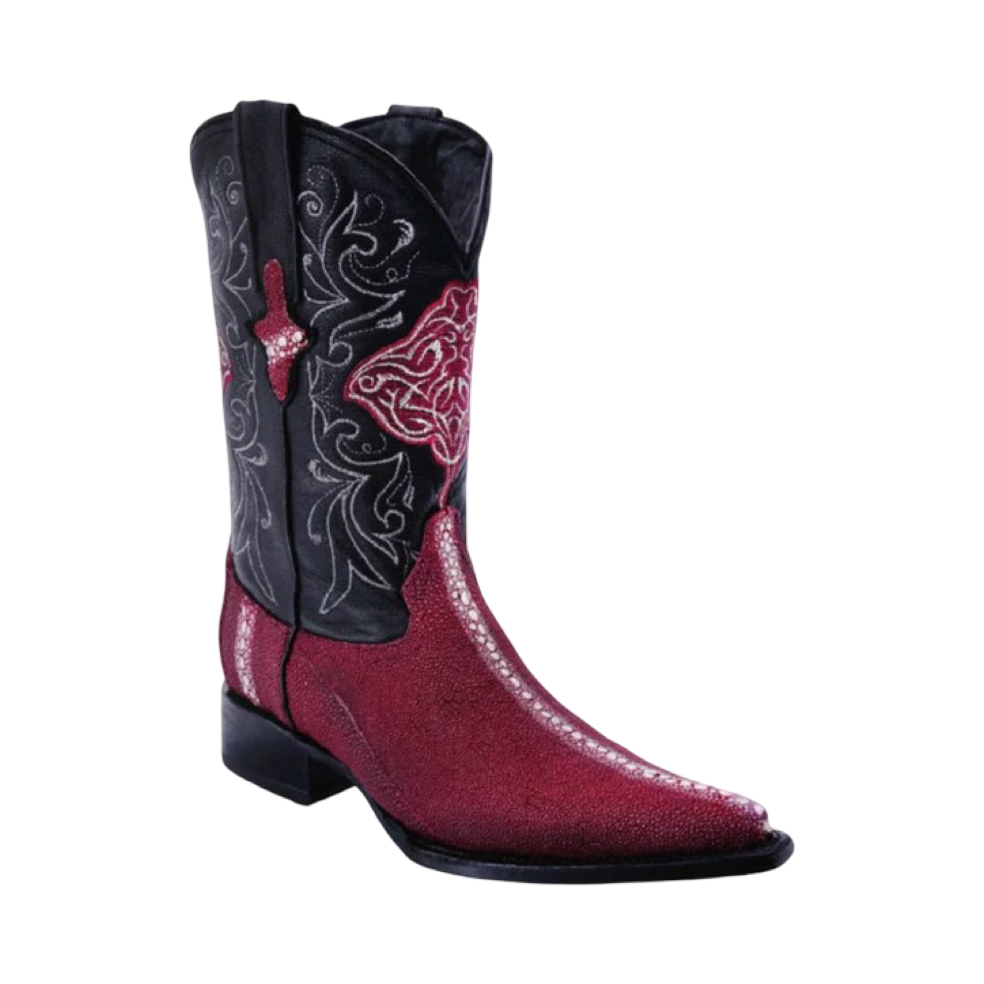 Bota de mantarraya Perla Completa color vino horma 3X