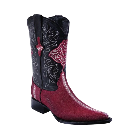 Bota de mantarraya Perla Completa color vino horma 3X