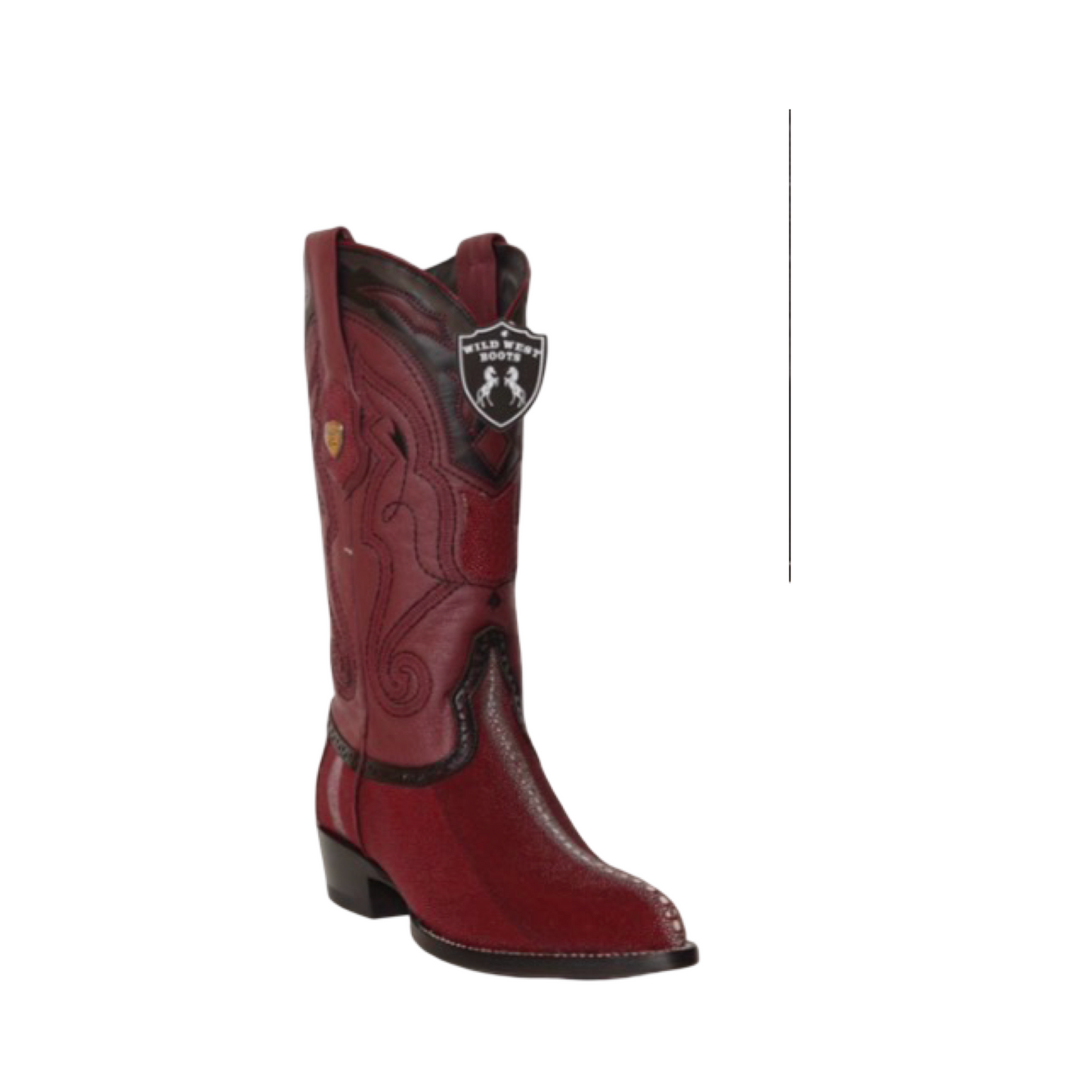 Bota de mantarraya color vino Rowstone horma J-Toe