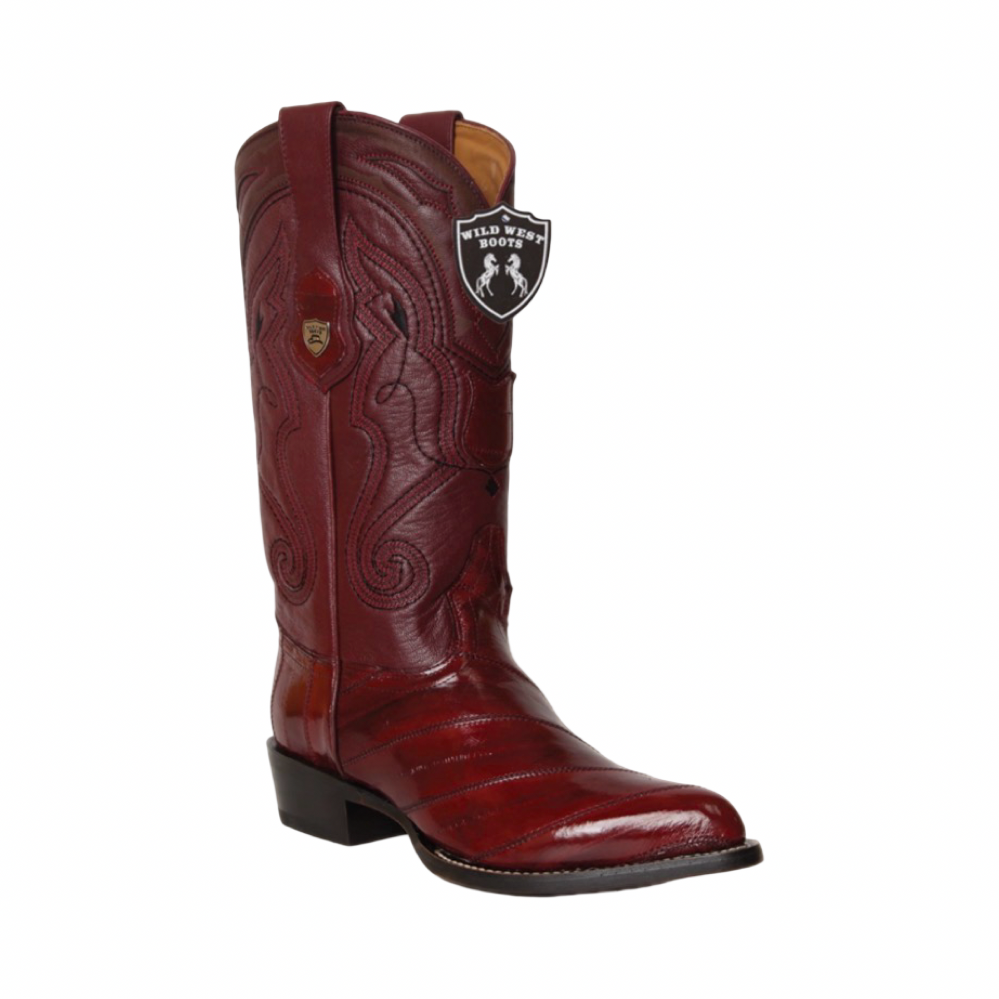 Botas originales de anguila color vino estilo western Wild West Boots