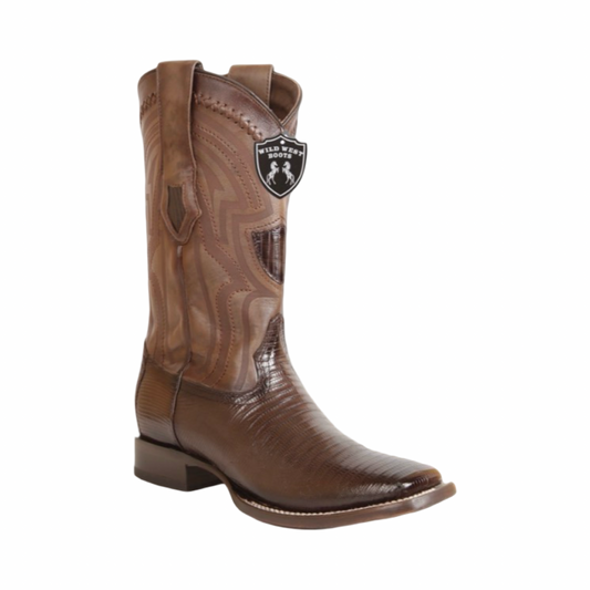 Botas de armadillo café faded brown con punta ranch.