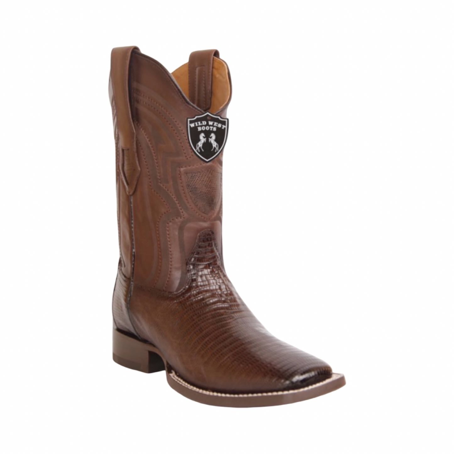Botas de armadillo color faded brown con horma ranchera.