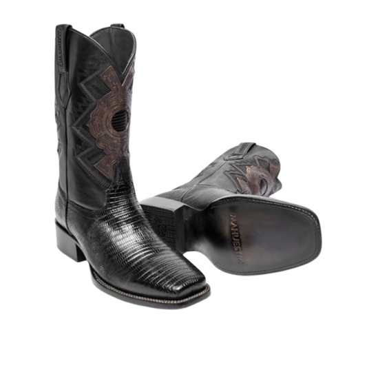 Botas de armadillo en color negro para hombre con diseño western elegante