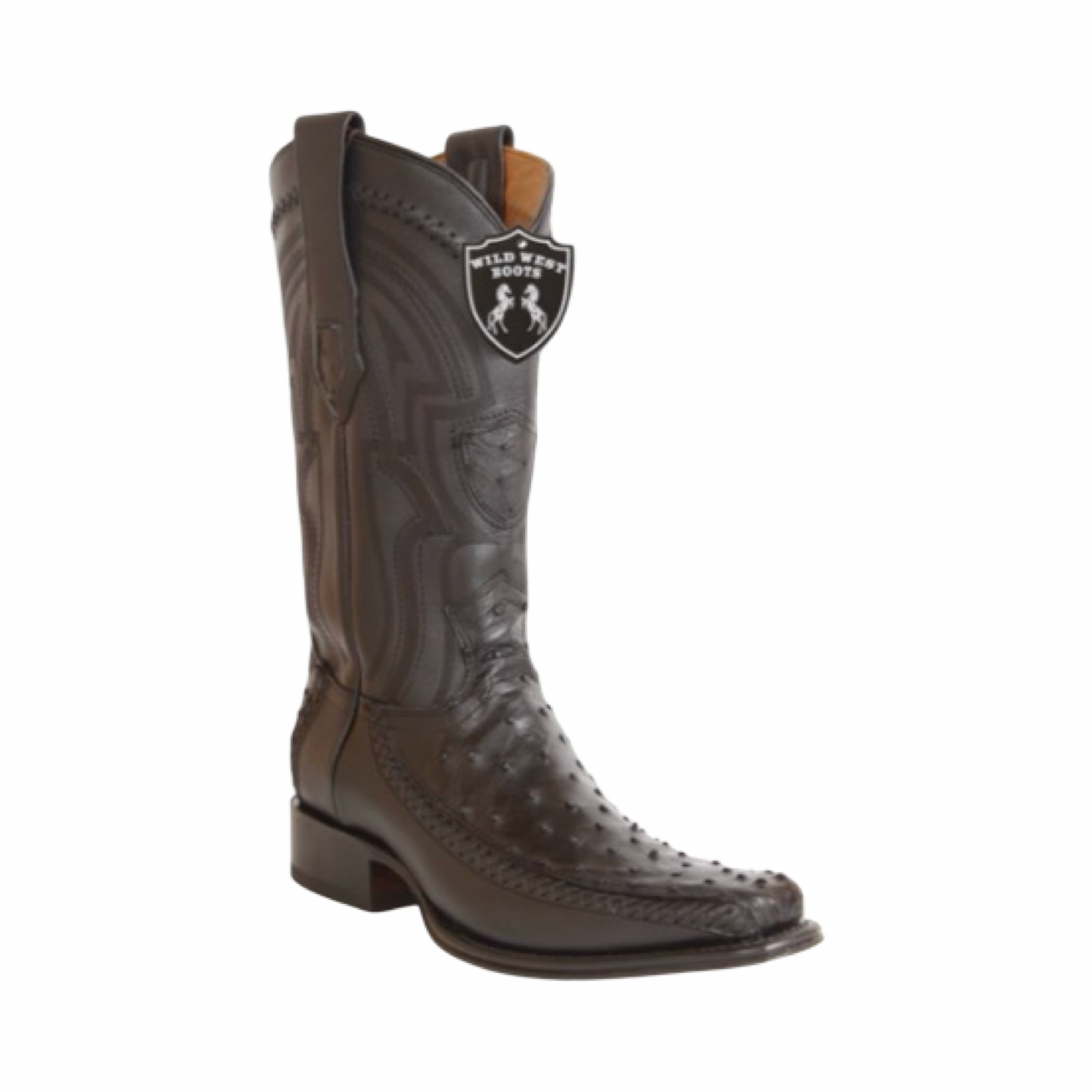 Botas de avestruz negras con horma 7X.