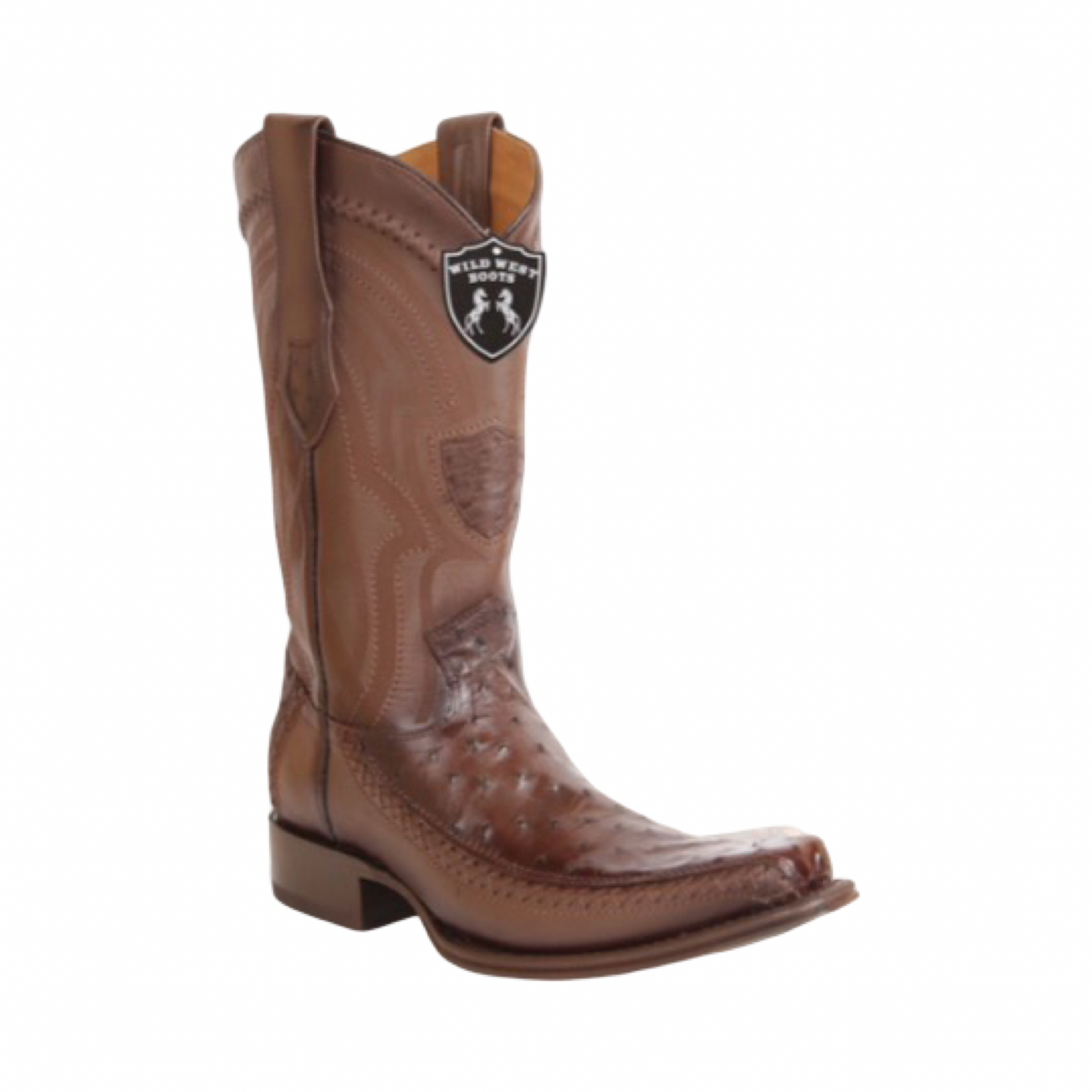 Botas de avestruz color Porto Faded Brown con horma 7X.
