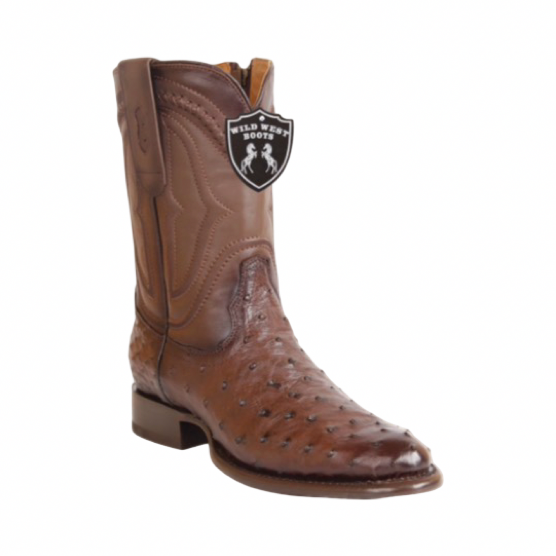Botas de avestruz color Porto Brown con horma Milán de Wild West Boots.