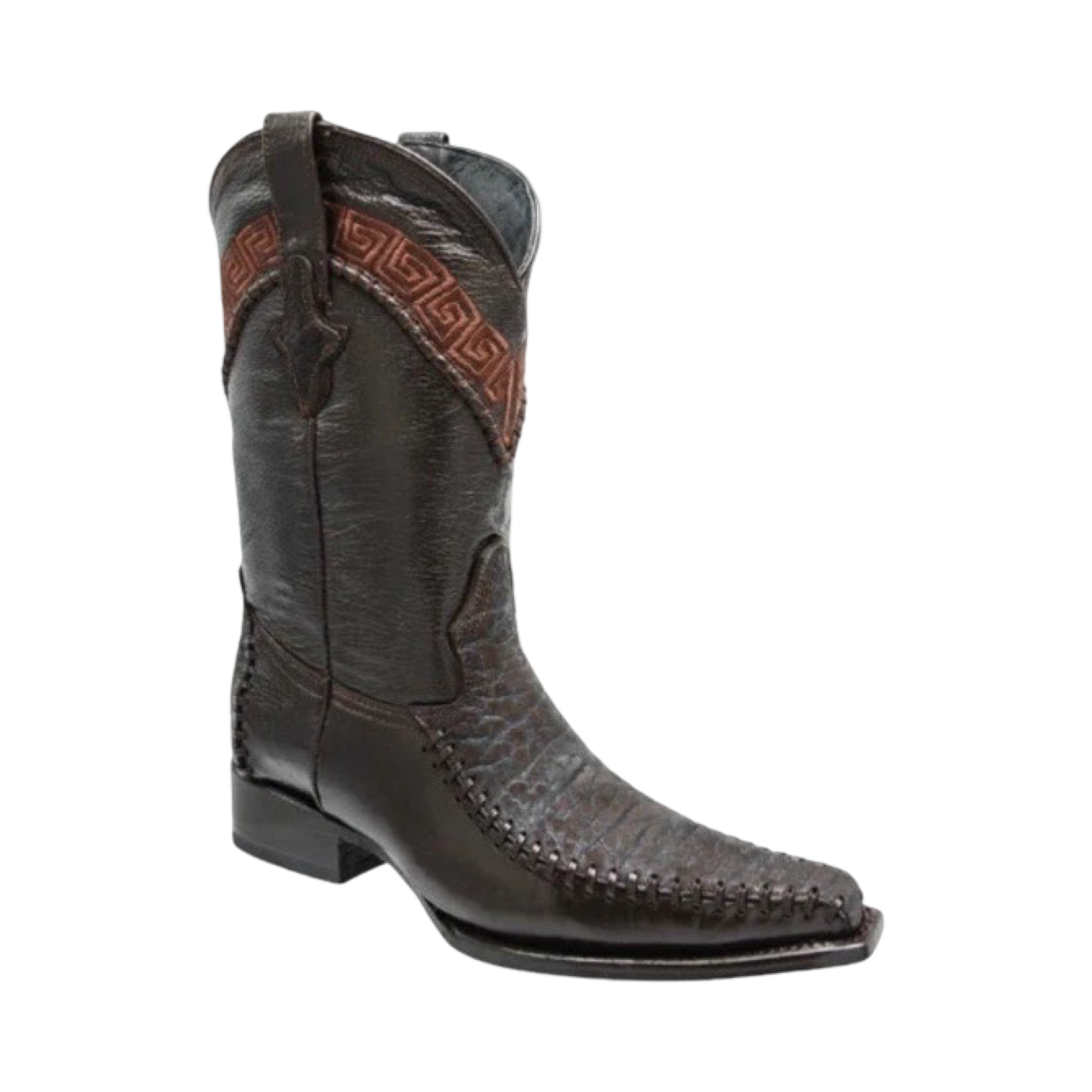 Botas Cuello de Toro Café White Diamond horma 3X