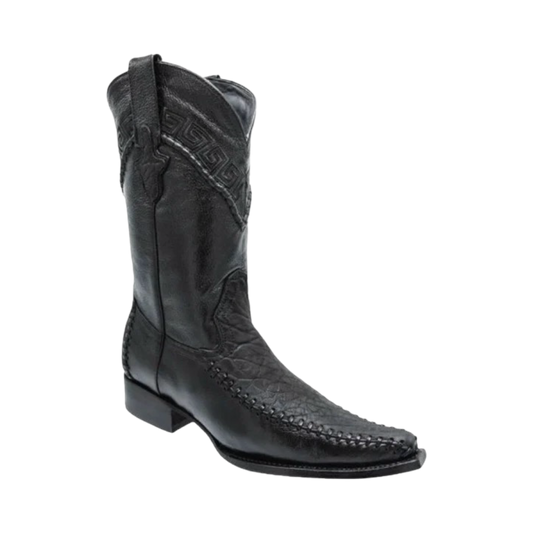Botas Cuello de Toro Negro White Diamond horma 3X