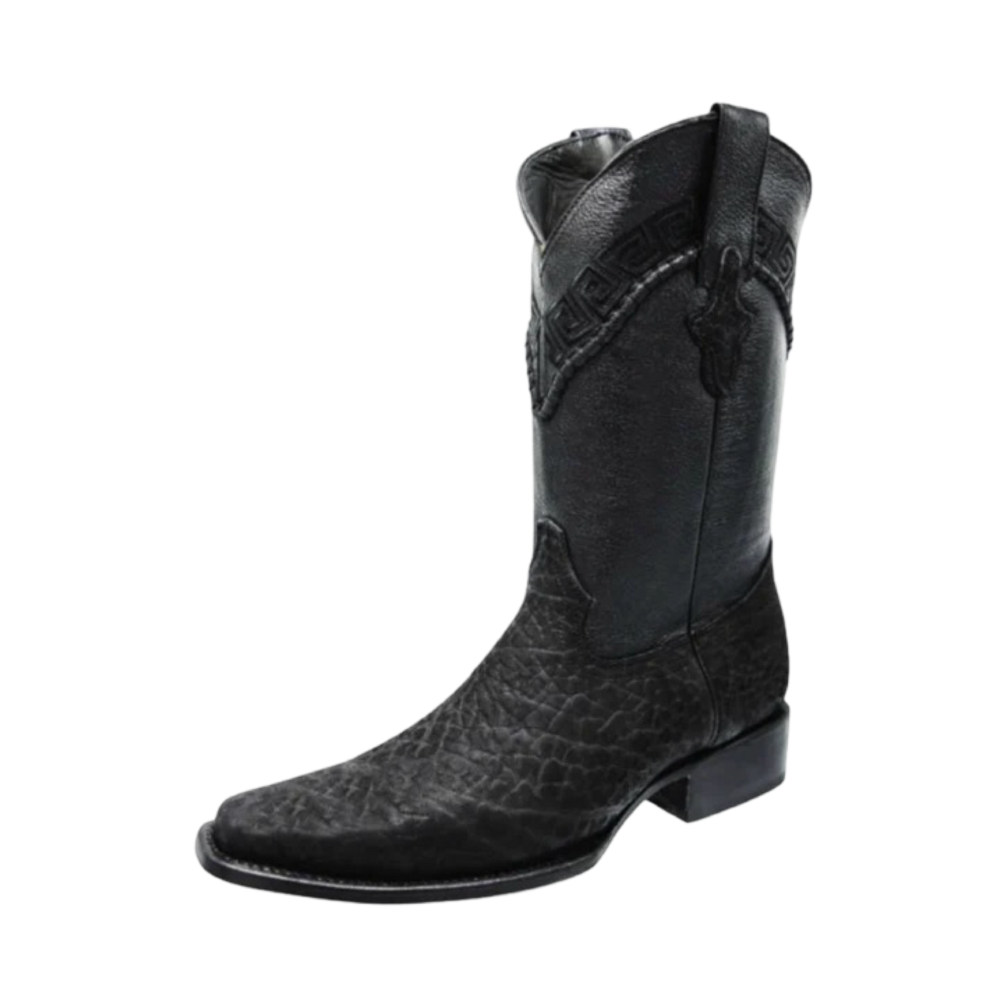 Botas Cuello de Toro Negro White Diamond Boots horma 7X