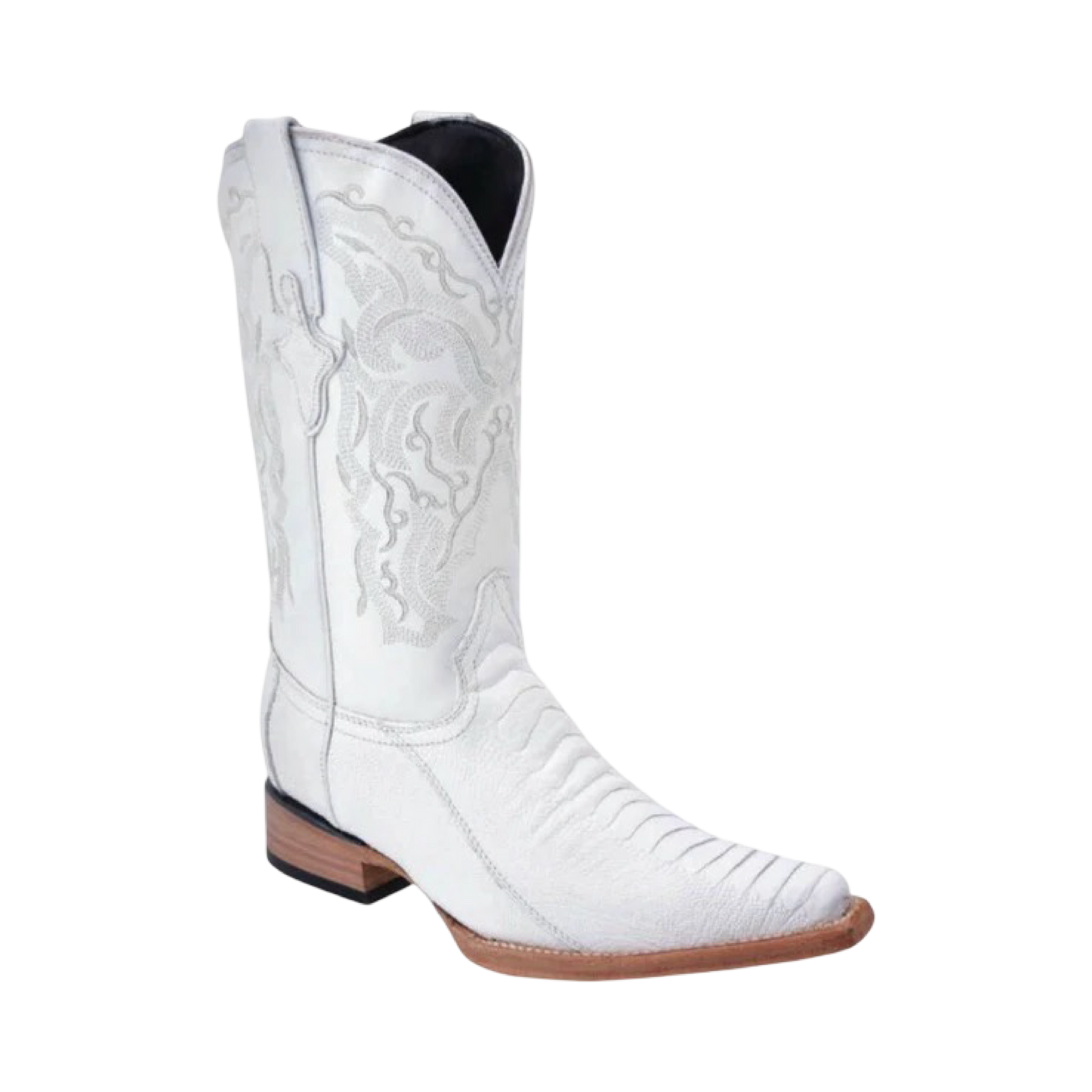 Botas blancas de pata de avestruz con horma 3X WD