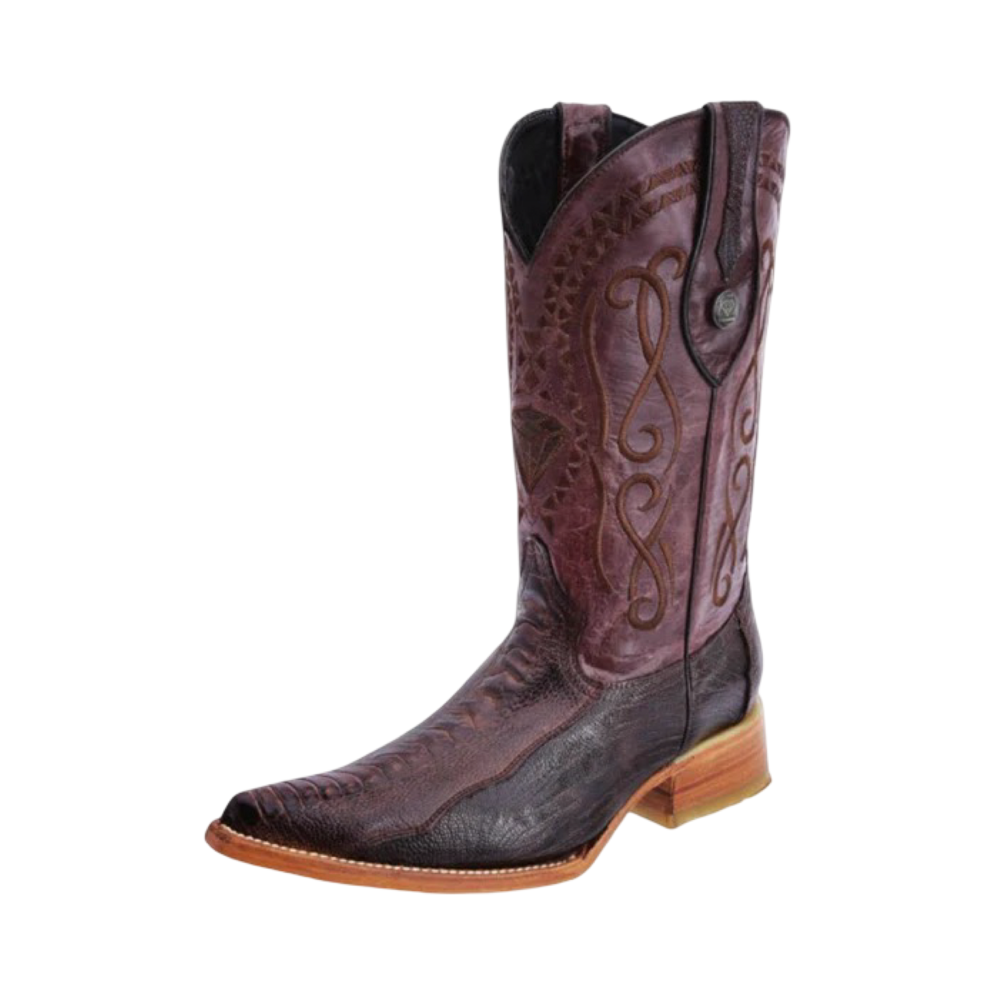 Botas café de pata de avestruz con horma 3X WD.