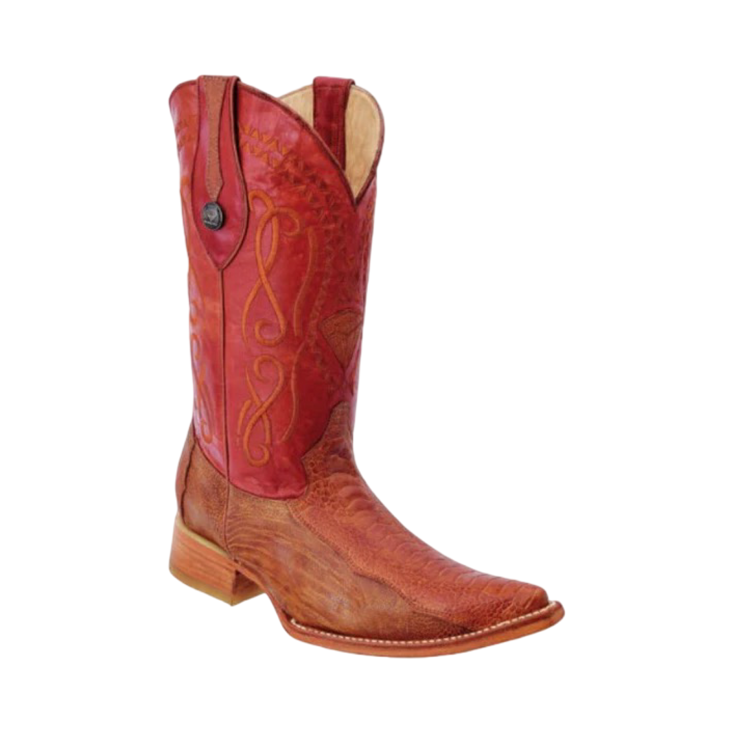 Botas cognac de pata de avestruz con horma 3X WD.