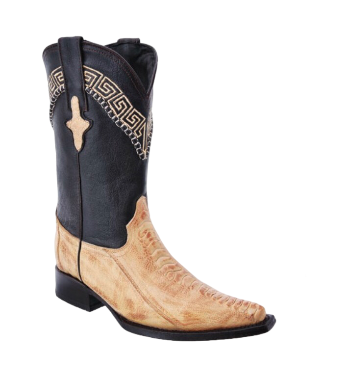 Botas de pata de avestruz color Oryx con horma 3X WD.