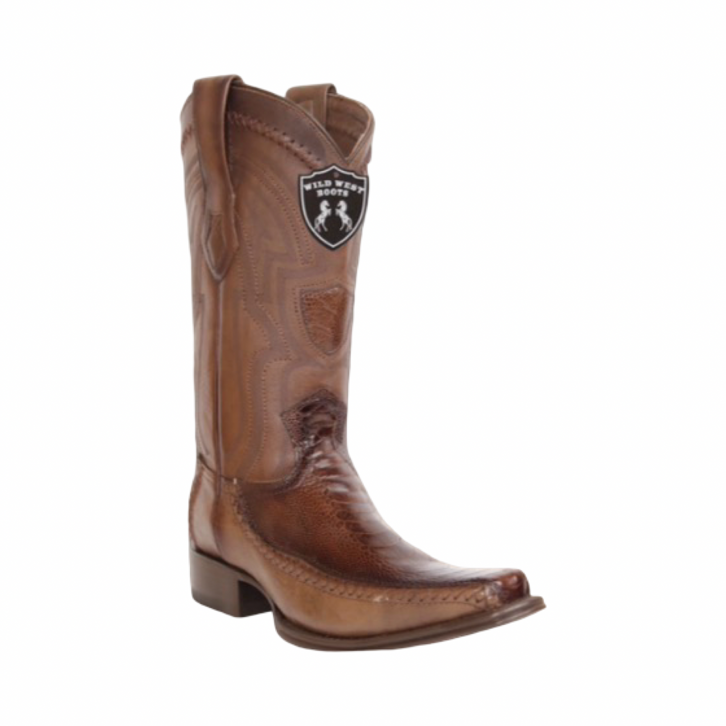 Botas Faded Brown de pata de avestruz, modelo alterno
