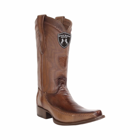 Botas Faded Brown de pata de avestruz, modelo alterno