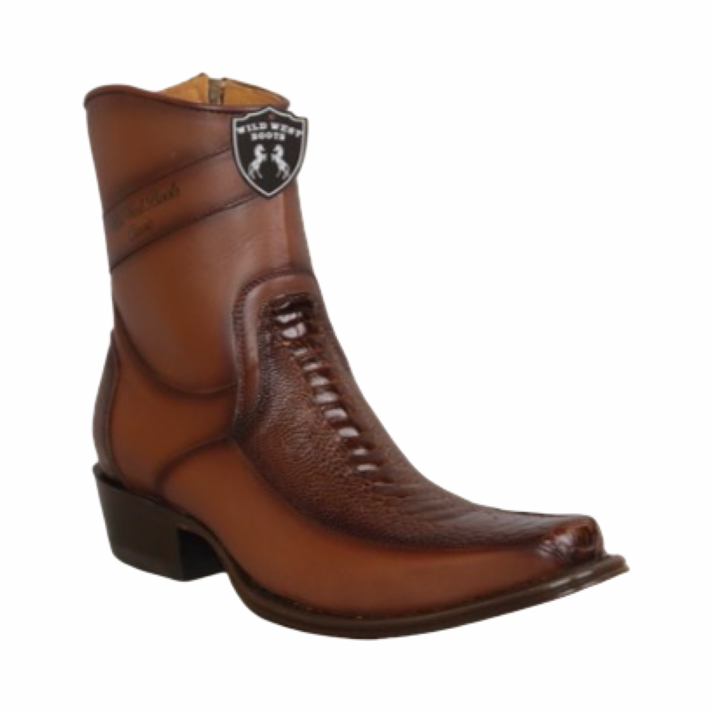 Botas de pata de avestruz color Faded Brown con horma Europea.