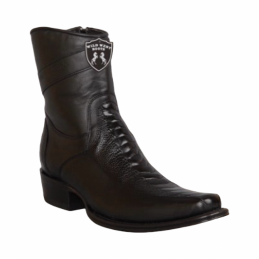 Botas de pata de avestruz negras con horma Europea.