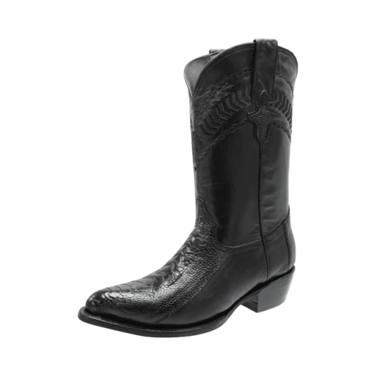 Botas negras de pata de avestruz con horma Puntal WD.
